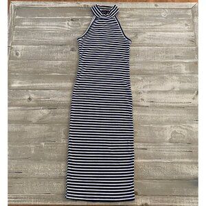 Love Ari Dress Size Medium Navy and White‎ Striped Stretchy Sleeveless Bodycon